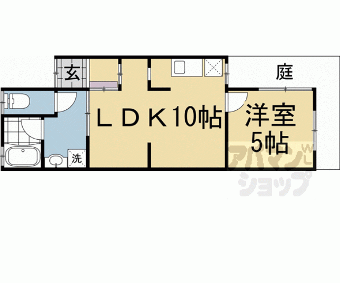 【西九条大国町５２－８貸家】間取