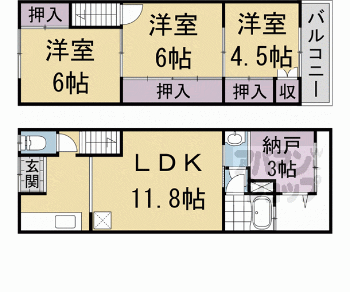 【東野森野町貸家】間取