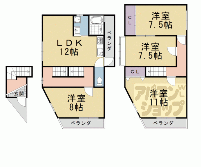 【川島六ノ坪町貸家】間取