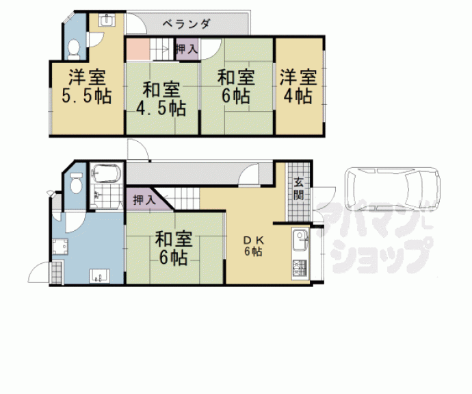 【上桂前田町貸家】間取