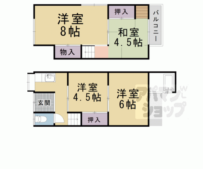 【椥辻草海道町借家】間取