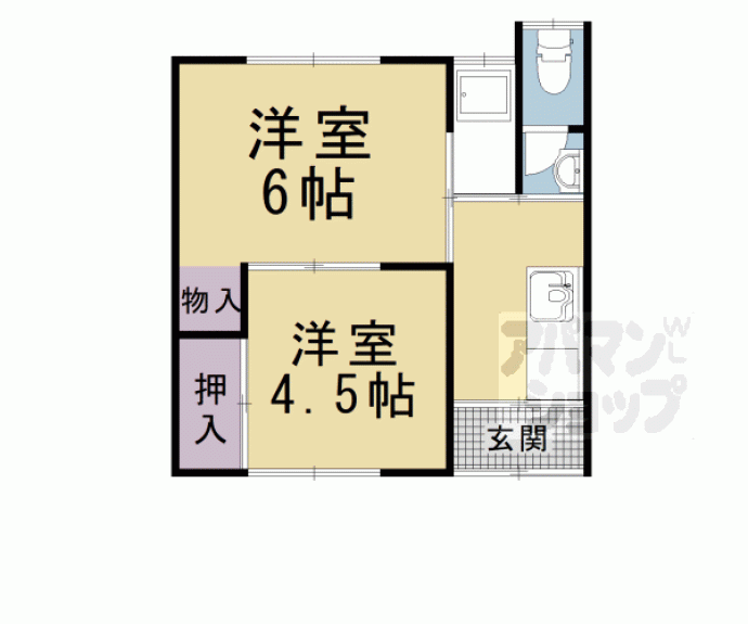 【西野山中鳥井町貸家】間取