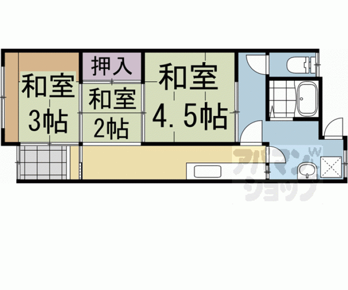 【深草直違橋南貸家】間取