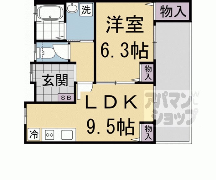 【西ノ京西中合町貸家６４番地】間取