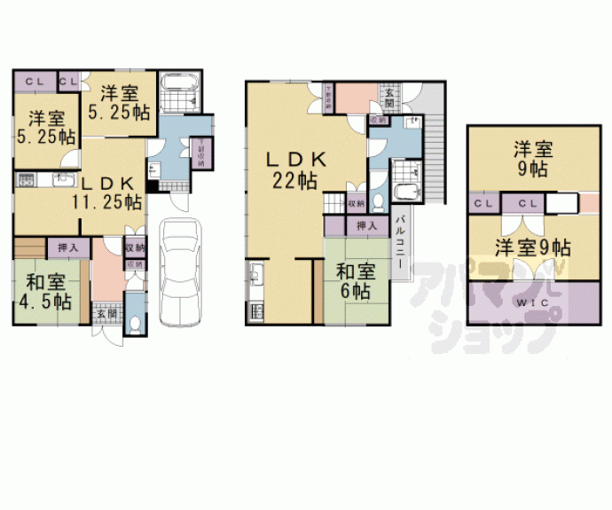 【桂坤町貸家】間取