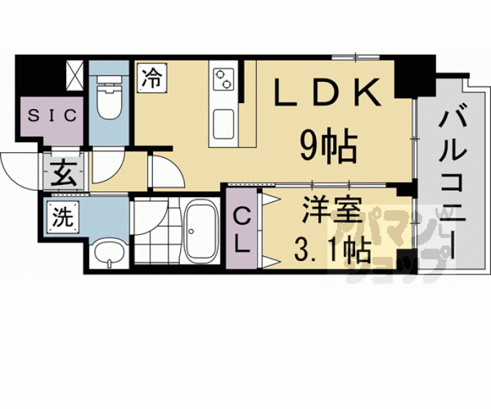 【エステムコート京都梅小路公園】間取