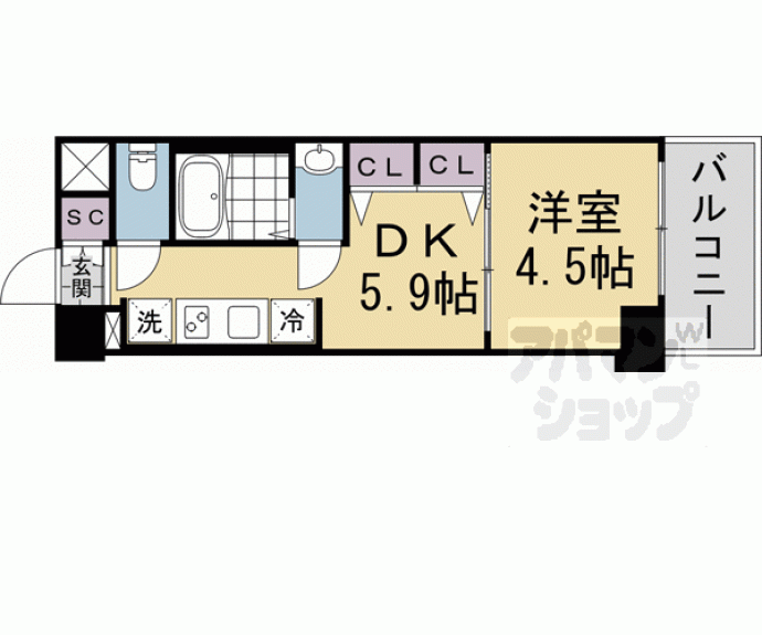 【エステムコート京都　梅小路公園】間取