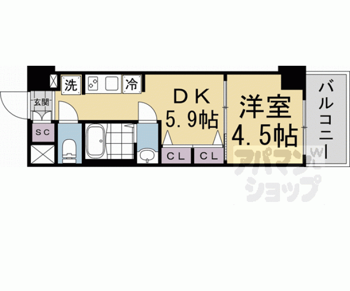 【エステムコート京都 梅小路公園】間取