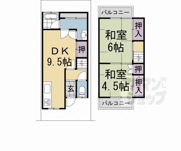 【小倉町南堀池貸家】間取