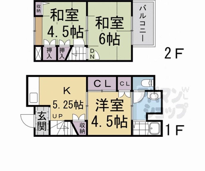 【小倉町南堀池古家野貸家】間取