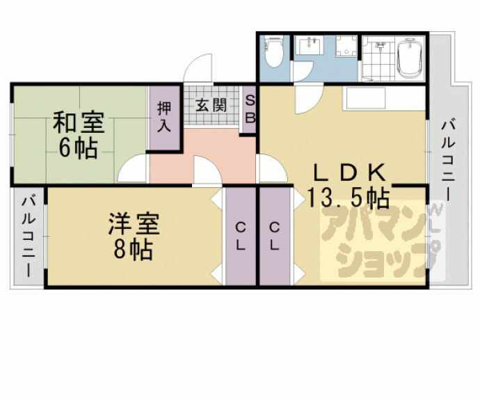 【ポンパプラザⅡ】間取