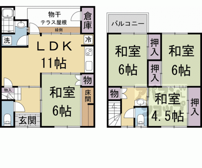 【北野天満宮紙屋川町貸家】間取
