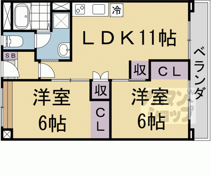 【ベルヴィタウン京都伏見（向島市営住宅９街区）】間取