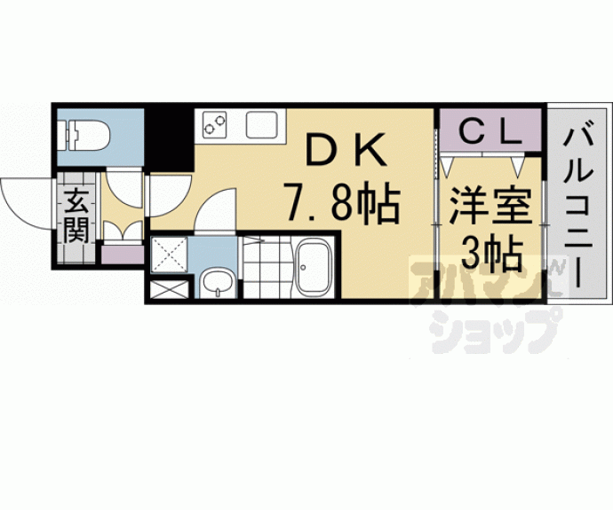 【エクスフォート京都聚楽町】間取