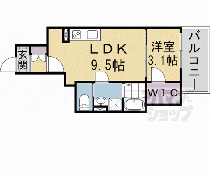 【エクスフォート京都聚楽町】間取