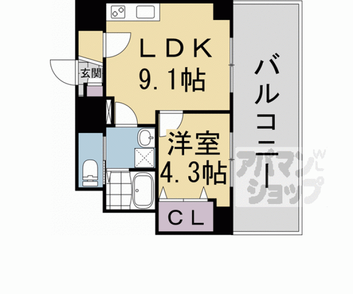 【エクスフォート京都聚楽町】間取