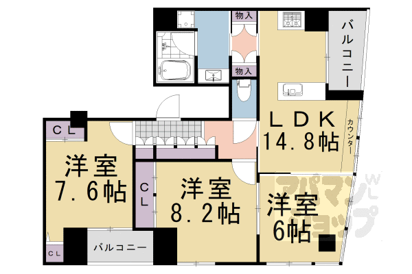 【アラモード・グラン御池】間取