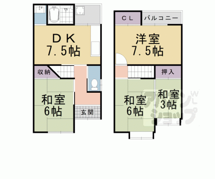 【森本町藪路貸家５２－３１】間取