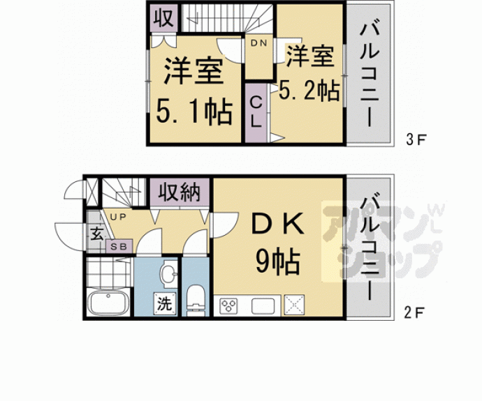 【エルマージュ安朱】間取