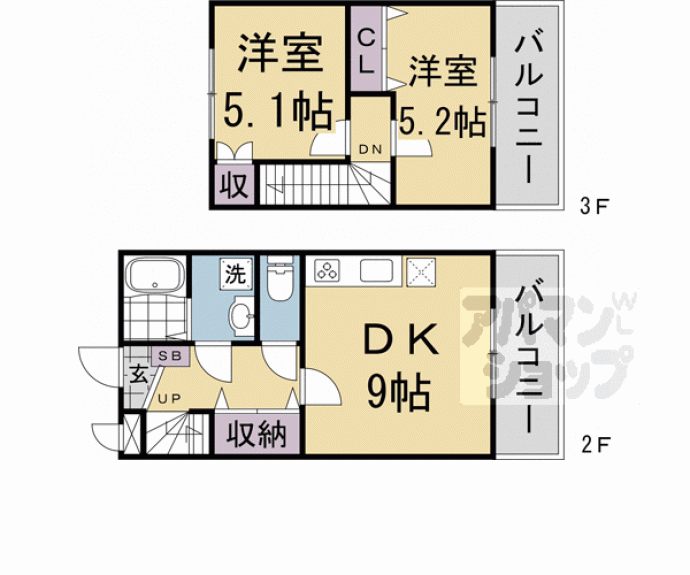 【エルマージュ安朱】間取