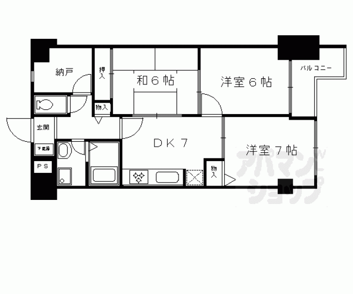 【ライオンズマンション二条城東】間取