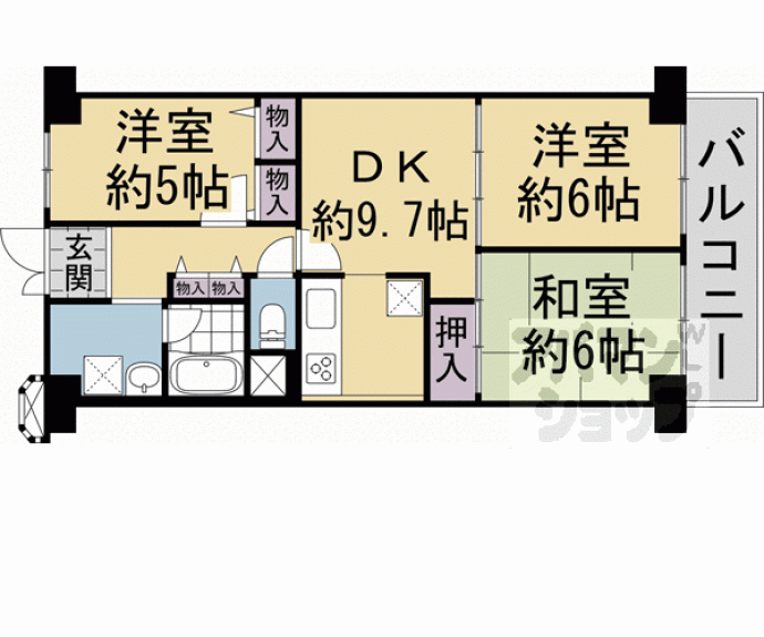【四条大宮グランドコーポ】間取