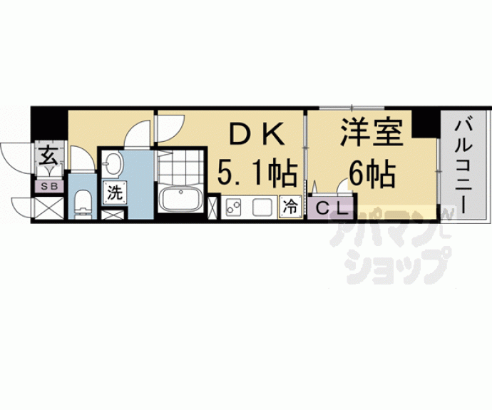 【セオリー京都アビテＤ．Ｃ】間取