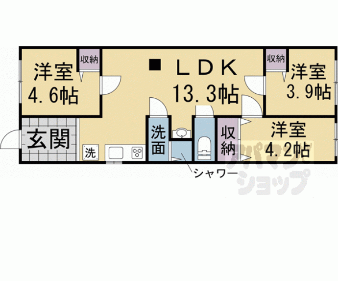 【深草山村町貸家】間取