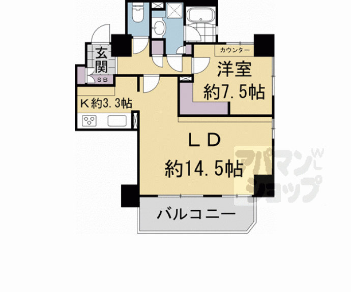 【藤和シティホームズ三条堀川】間取