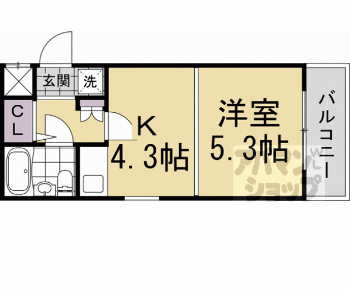 【ＤＥＴＯＭ－１烏丸一条Ⅱ】間取