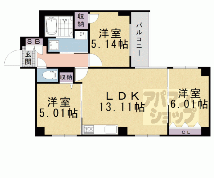 【二条城東レジデンス】間取