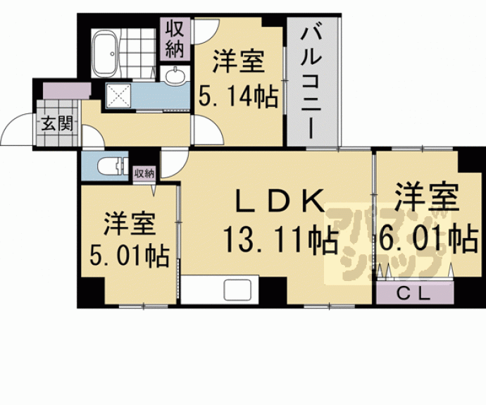 【二条城東レジデンス】間取