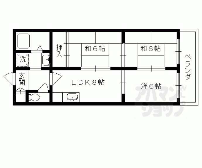 【ハイムフロイデン一乗寺】間取
