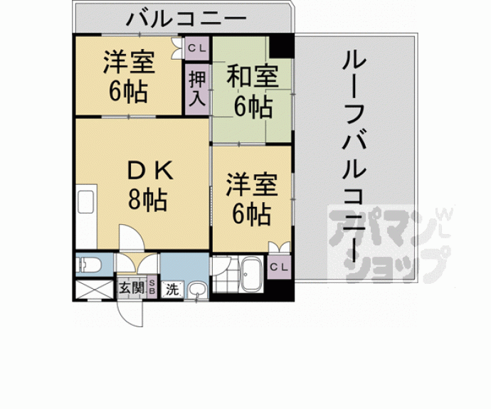 【ハイムフロイデン一乗寺】間取