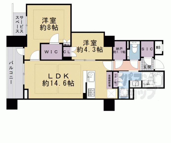 【パークホームズ京都二条城】間取