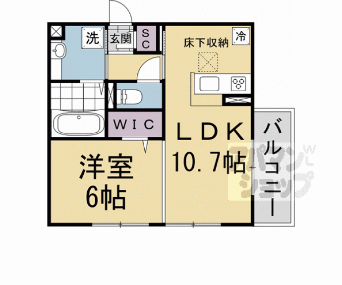 【ＧＲＡＭＭ六地蔵　Ｂ棟】間取
