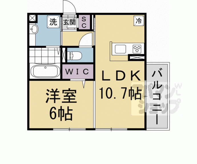 【ＧＲＡＭＭ六地蔵　Ｂ棟】間取