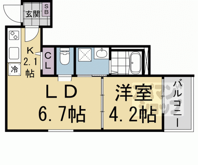 【仮称）中京区壬生下溝町ハイツ】間取