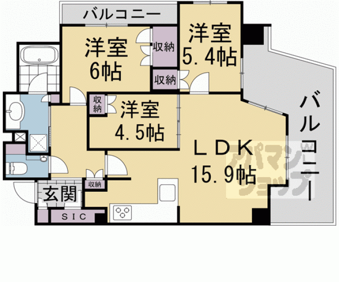 【パラドール御所西グランデ】間取