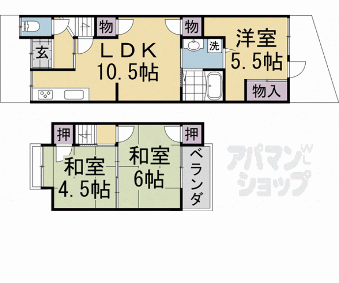 【木幡正中貸家】間取