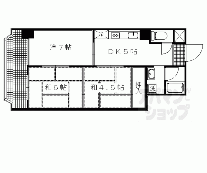 【西陣ロイヤルハイツ】間取