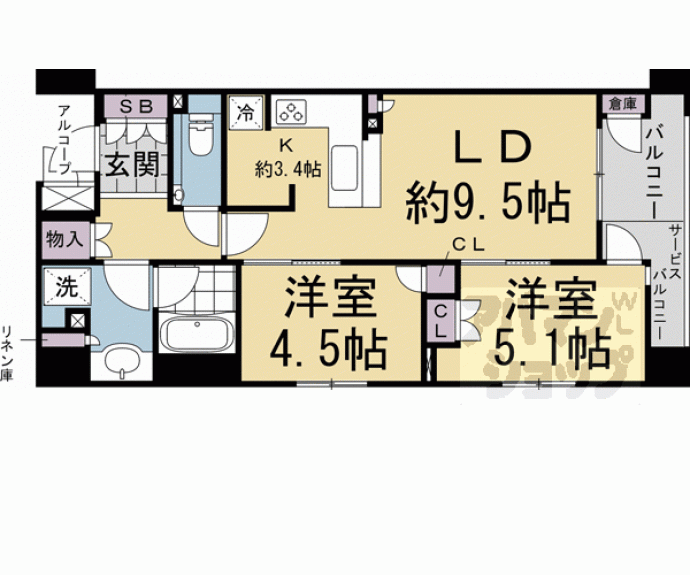 【ブランズ御池西洞院】間取