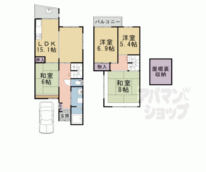 【小山一石畑貸家】間取