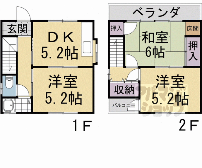 【梅津南広町貸家】間取
