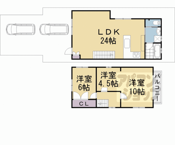 【嵐山上海道町貸家】間取