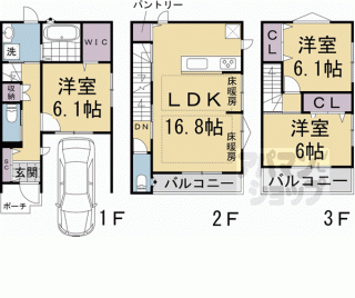 【紫野下築山町６－１貸家】