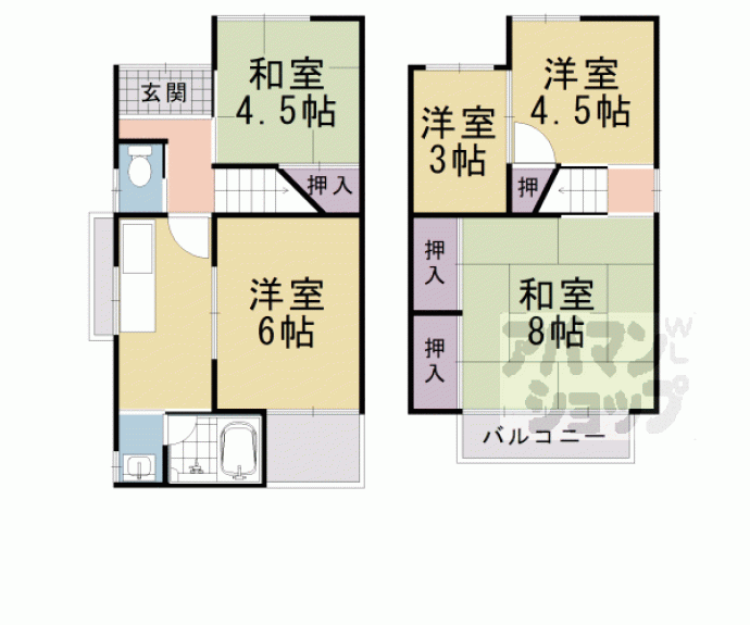 【井ノ内上印田貸家】間取