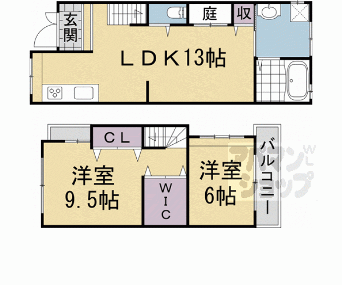 【下鴨膳部町４－１１貸家】間取