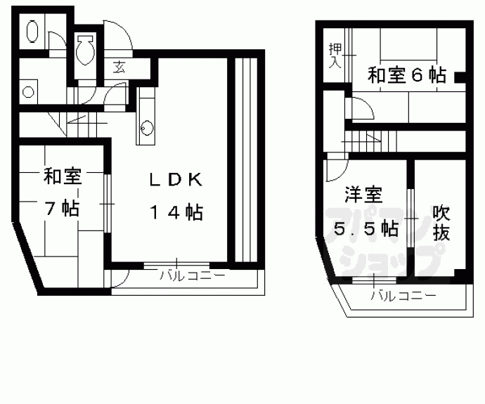 【コンフォート稲荷】間取
