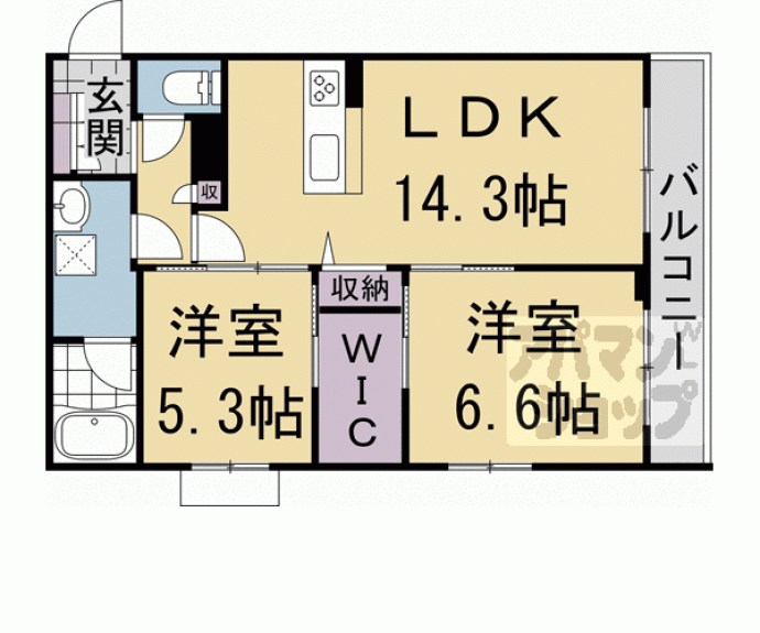 【HABITER 御所西】間取
